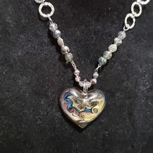 Elegant Silver Heart Necklace